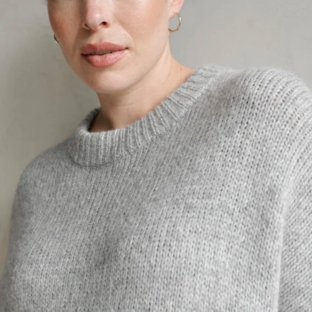 Jenni Kayne Alpaca Cocoon Crewneck - Gray - Size Large